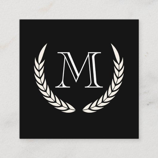 Monogram met Elementen Vierkante Visitekaartje (Voorkant)