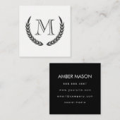 Monogram met Elementen Vierkante Visitekaartje (Voorkant / Achterkant)