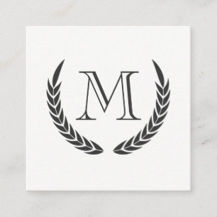 Monogram met Elementen Vierkante Visitekaartje