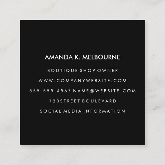 Monogram met Faux Gold Illumined Elements Vierkante Visitekaartje (Achterkant)