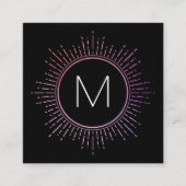 Monogram met Faux Gold Illumined Elements Vierkante Visitekaartje (Voorkant)