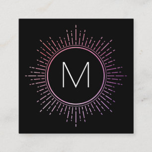 Monogram met Faux Gold Illumined Elements Vierkante Visitekaartje