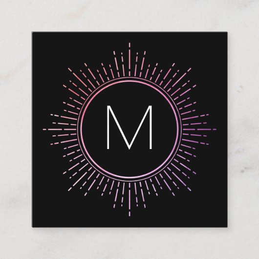 Monogram met Faux Gold Illumined Elements Vierkante Visitekaartje (Voorkant)