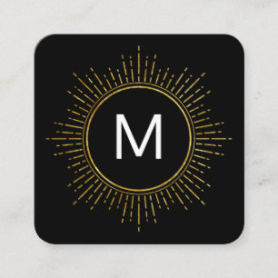 Monogram met Faux Gold Illumined Elements Vierkante Visitekaartje