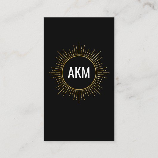 Monogram met Faux Gold Illumined Elements Visitekaartje (Voorkant)