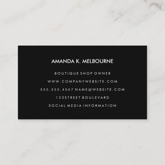 Monogram met Faux Gold Illumined Elements Visitekaartje (Achterkant)