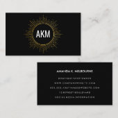 Monogram met Faux Gold Illumined Elements Visitekaartje (Voorkant / Achterkant)