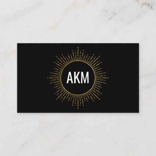 Monogram met Faux Gold Illumined Elements Visitekaartje (Voorkant)