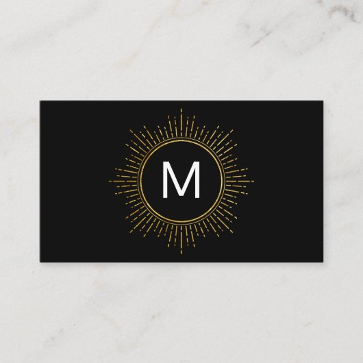 Monogram met Faux Gold Illumined Elements Visitekaartje (Voorkant)