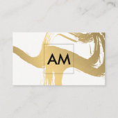 Monogram met geborsteld Faux metallisch goud Visitekaartje (Voorkant)