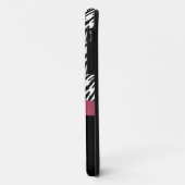 Monogram met gepersonaliseerde roze, zwarte Zebra  Case-Mate iPhone Case (Achterkant/links)