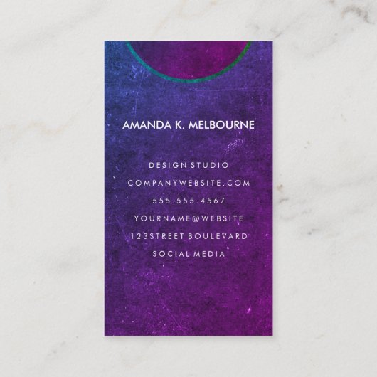 Monogram met getextureerde kleurengolven visitekaartje (Achterkant)