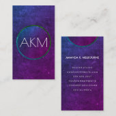 Monogram met getextureerde kleurengolven visitekaartje (Voorkant / Achterkant)