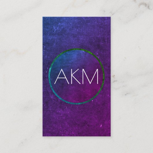 Monogram met getextureerde kleurengolven visitekaartje (Voorkant)