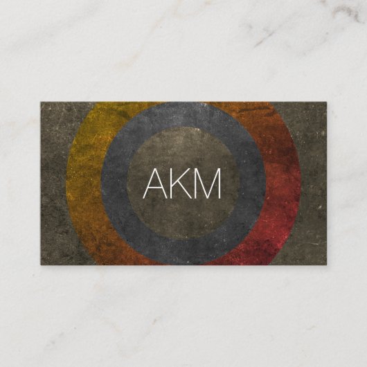 Monogram met getextureerde kleurenpaletten visitekaartje (Voorkant)