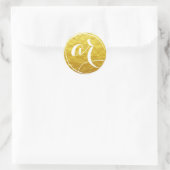 Monogram met goud folie-look ronde sticker (Tas)