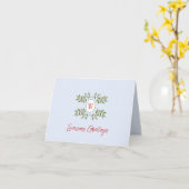 Monogram met Greenery Non foto Folded Holiday C Kaart (Gele Bloem)