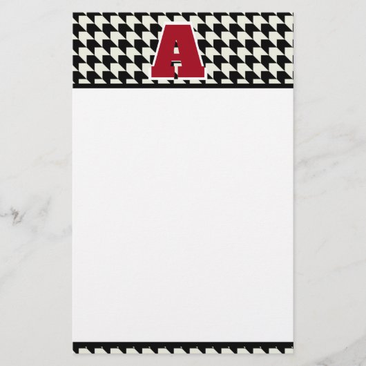 Monogram met hondentanddessin briefpapier (Voorkant)