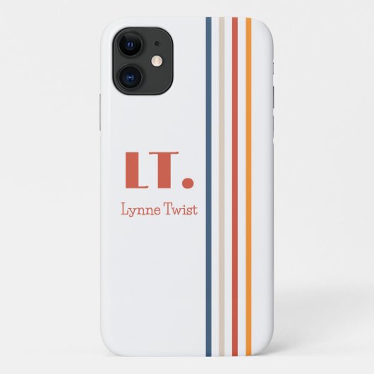 Monogram met horizontale strepen Case-Mate iPhone case (Achterkant)
