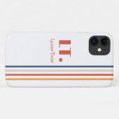 Monogram met horizontale strepen Case-Mate iPhone case (Achterkant (horizontaal))