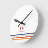 Monogram met horizontale strepen ronde klok (Hoek)
