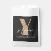 Monogram met initiaal Y en gepersonaliseerde naam Bedankzakje (Voorkant)