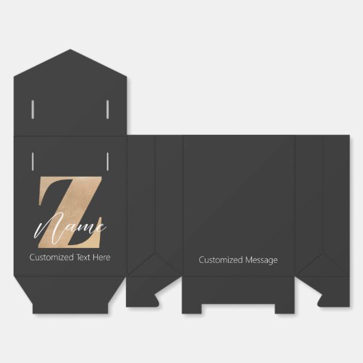 Monogram met initiaal Z & gepersonaliseerde naam Bedankdoosjes (Ongevouwen)
