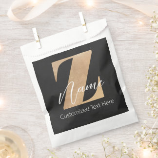 Monogram met initiaal Z & gepersonaliseerde naam Bedankzakje
