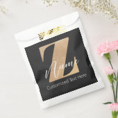 Monogram met initiaal Z & gepersonaliseerde naam Bedankzakje (Gezegeld)