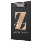 Monogram met initiaal Z & gepersonaliseerde naam Klembord (Links)