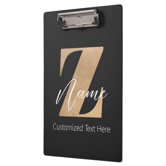 Monogram met initiaal Z & gepersonaliseerde naam Klembord (Links)