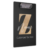 Monogram met initiaal Z & gepersonaliseerde naam Klembord (Rechts)