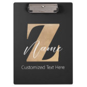 Monogram met initiaal Z & gepersonaliseerde naam Klembord (Voorkant)