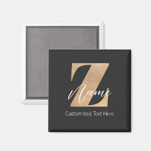 Monogram met initiaal Z & gepersonaliseerde naam Magneet