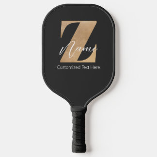 Monogram met initiaal Z & gepersonaliseerde naam Pickleball Paddle