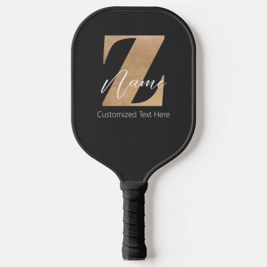 Monogram met initiaal Z & gepersonaliseerde naam Pickleball Paddle (Voorkant)