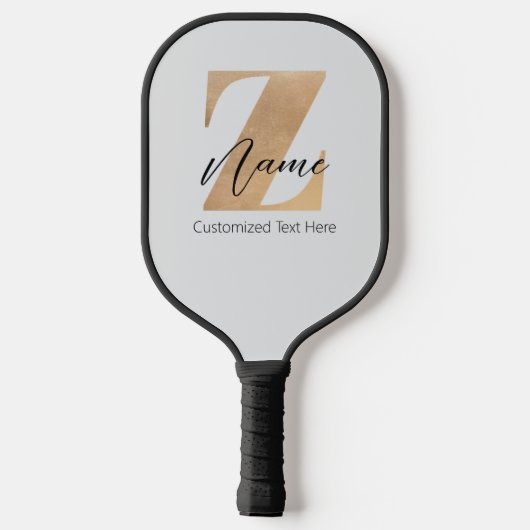 Monogram met initiaal Z & gepersonaliseerde naam Pickleball Paddle (Achterkant)
