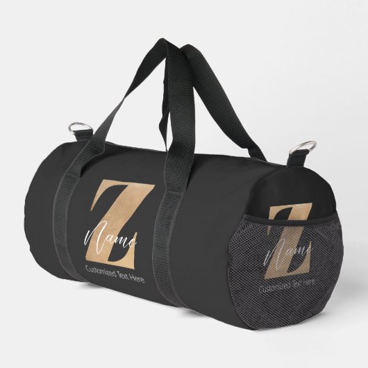 Monogram met initiaal Z & gepersonaliseerde naam Plunjezak (Rechterhoek)