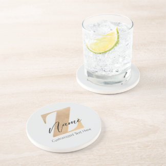 Monogram met initiaal Z & gepersonaliseerde naam Zandsteen Onderzetter