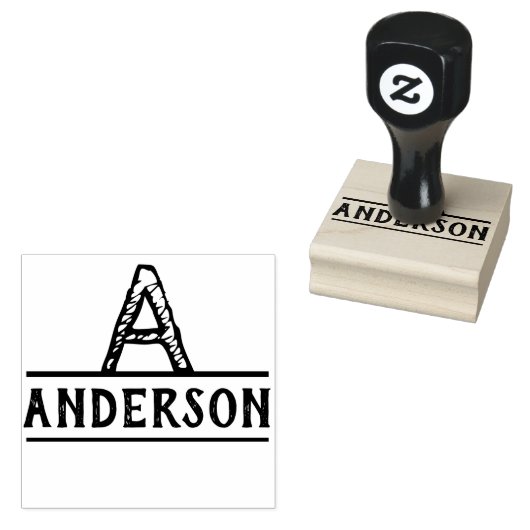 Monogram met inktstempel in distressed-stijl moder rubberstempel (Gestempeld)