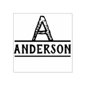 Monogram met inktstempel in distressed-stijl moder rubberstempel (Afrduk)