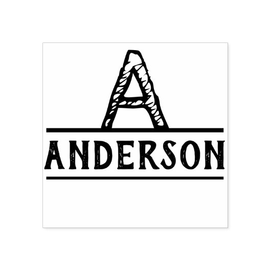 Monogram met inktstempel in distressed-stijl moder rubberstempel (Afrduk)