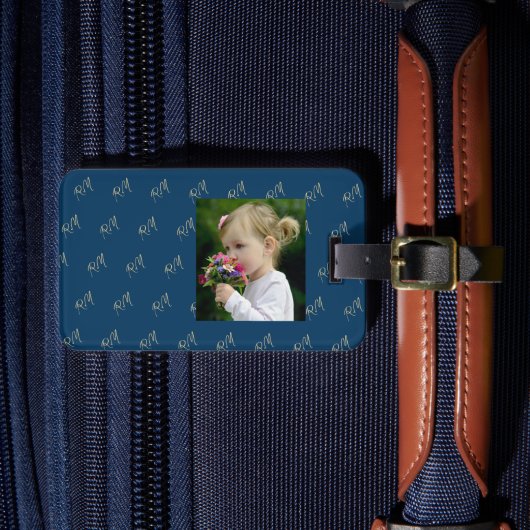 Monogram met jouw naam en foto bagagelabel (Voorkant Insitu 4)