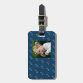 Monogram met jouw naam en foto bagagelabel (Voorkant verticaal)