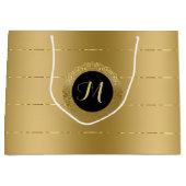 Monogram met kleine faux-gouden strepen groot cadeauzakje (Voorkant)