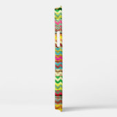 Monogram met kleurrijke Chevron Stripes uit hout # Case-Mate iPhone Case (Achterkant / Rechts)