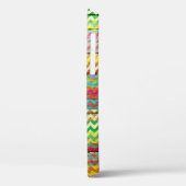 Monogram met kleurrijke Chevron Stripes uit hout # Case-Mate iPhone Case (Achterkant / Links)