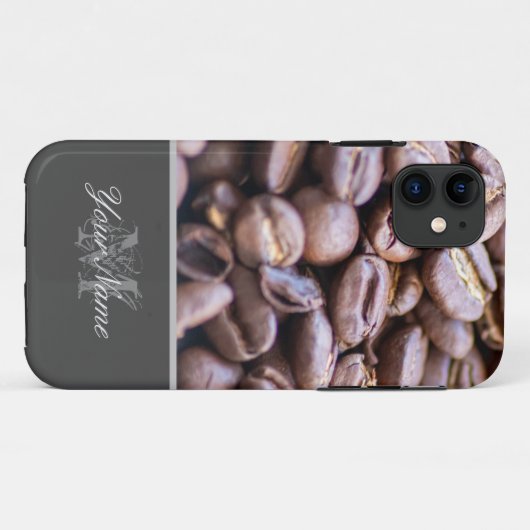 Monogram met koffiebonen! Case-Mate iPhone Case (Achterkant (horizontaal))