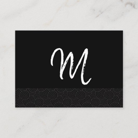 Monogram met kronkelende rand visitekaartje (Voorkant)