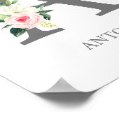 Monogram met letter A, Initiële afdrukken Poster (Hoek)